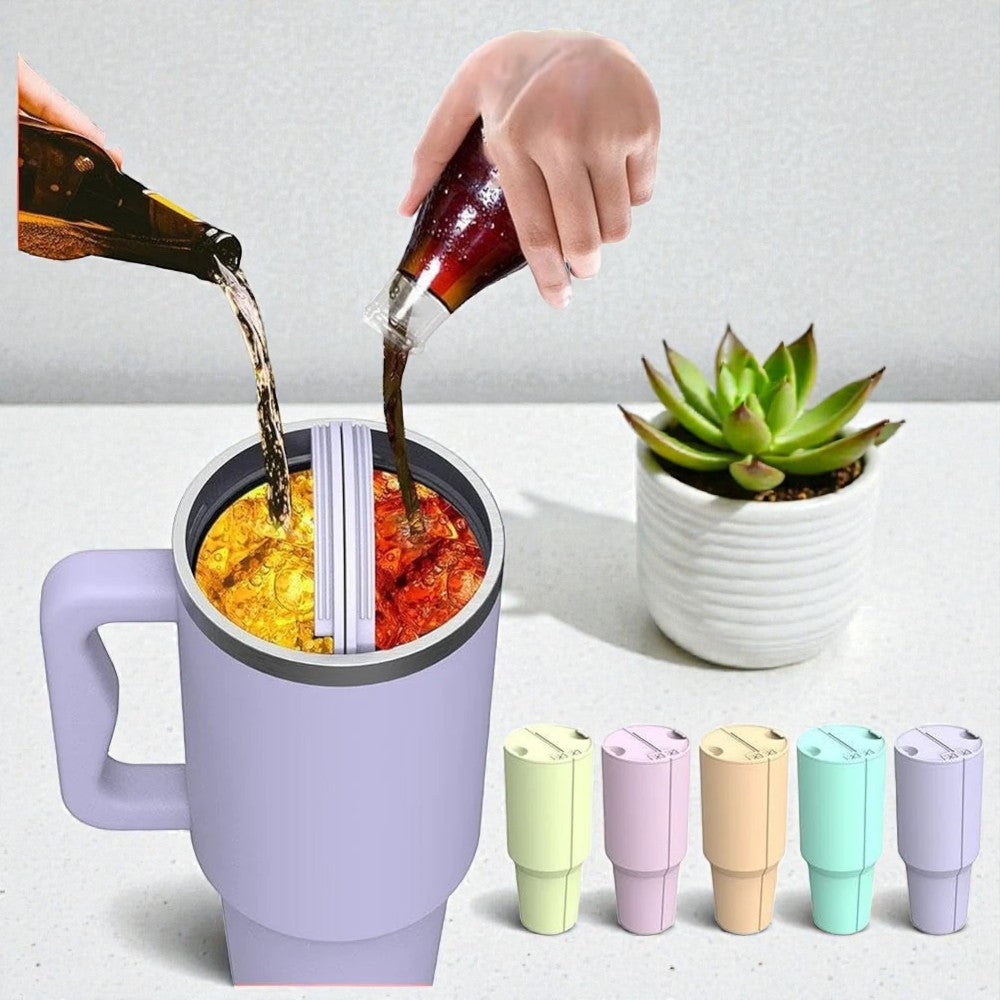 2-in-1 Drink Separator Silicone Liner for Stanley Cup 40 oz
