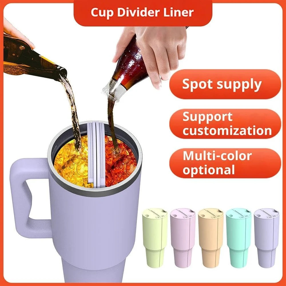 2-in-1 Drink Separator Silicone Liner for Stanley Cup 40 oz