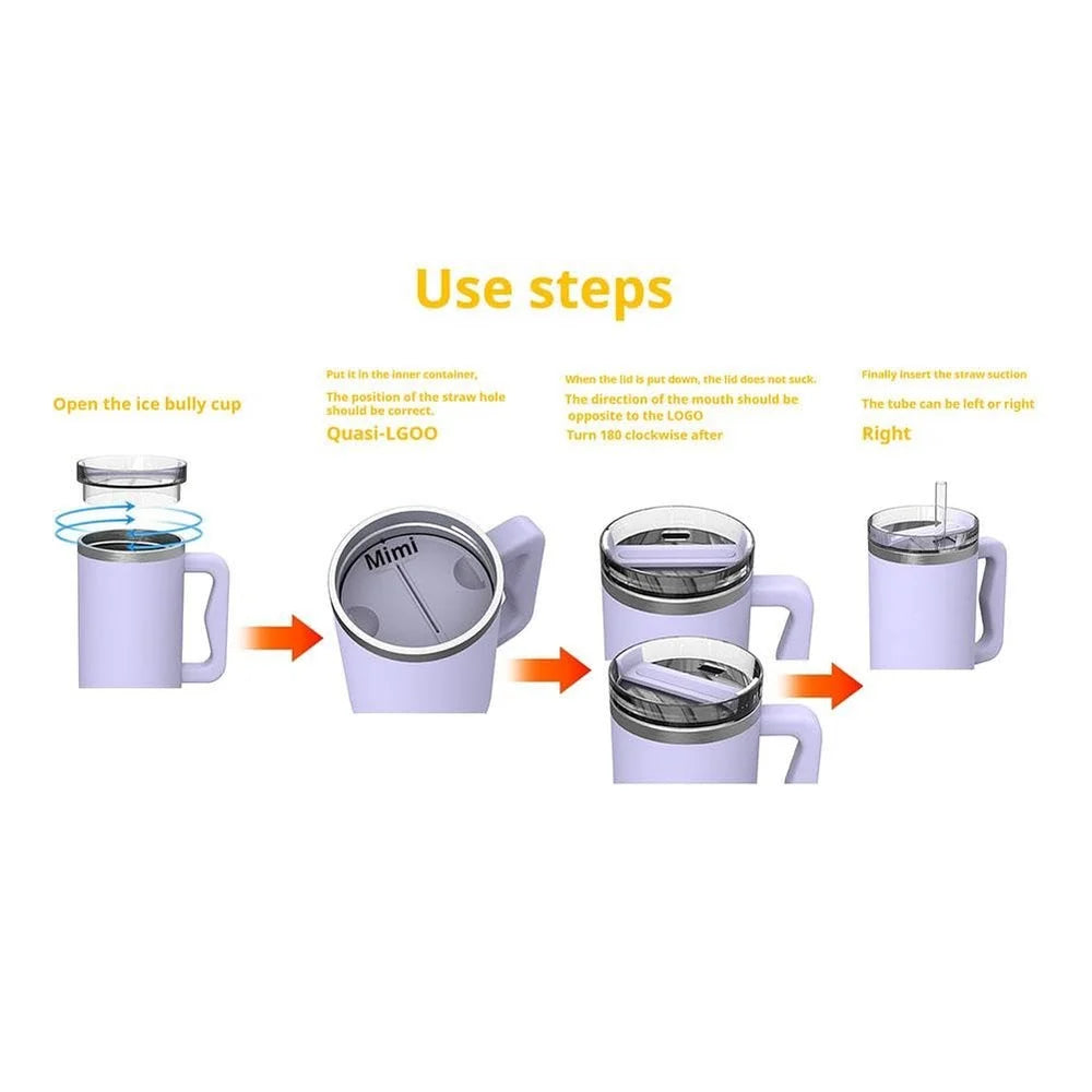 2-in-1 Drink Separator Silicone Liner for Stanley Cup 40 oz